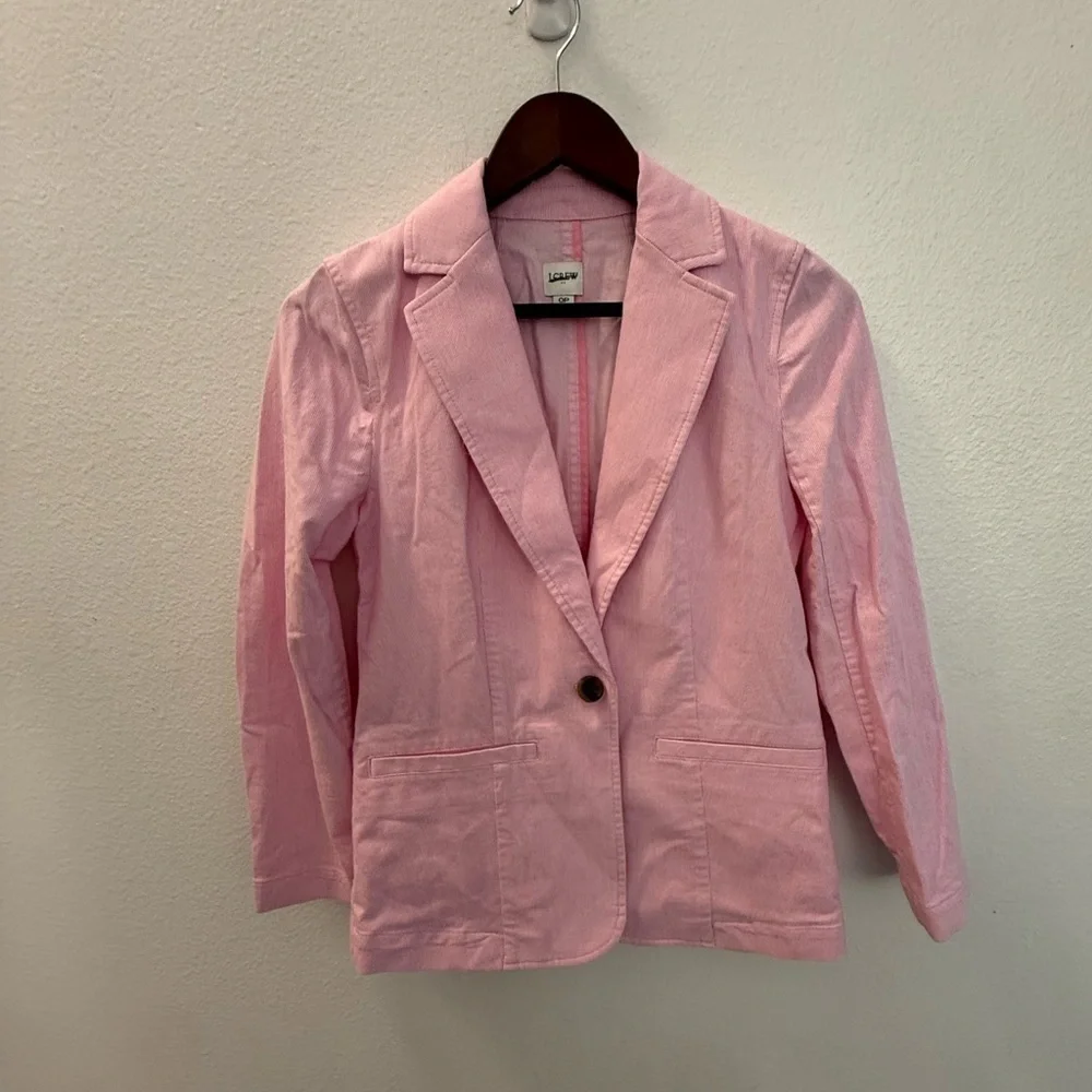 NWOT J crew Petite cotton-blend stretch relaxed blazer size 0P